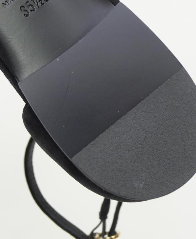 シャネル CHANEL マトラッセ フラットパンプス アンクルストラップ サイドカット 黒 スエード 35.5(69649)_16