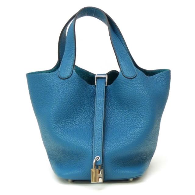 エルメス HERMES ピコタンロックPM SV金具 □Q刻印 ブルーイズミール 【中古】(69824)