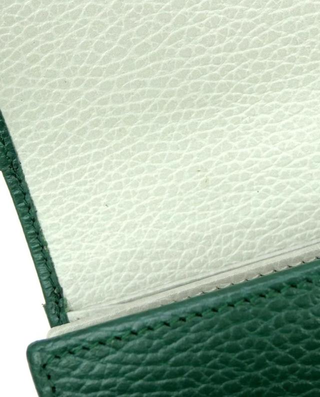 グッチ GUCCI 三つ折り財布 ダブルG ミディアム ウォレット グリーン レザー 【中古】(69904)_11
