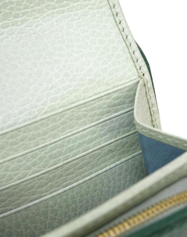 グッチ GUCCI 三つ折り財布 ダブルG ミディアム ウォレット グリーン レザー 【中古】(69904)_12