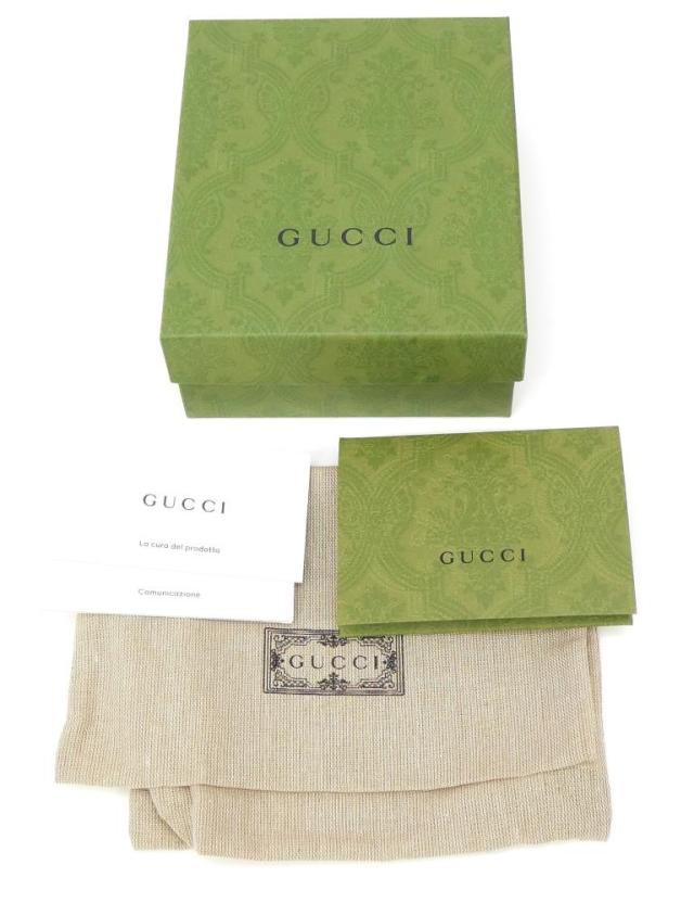 グッチ GUCCI 三つ折り財布 ダブルG ミディアム ウォレット グリーン レザー 【中古】(69904)_17