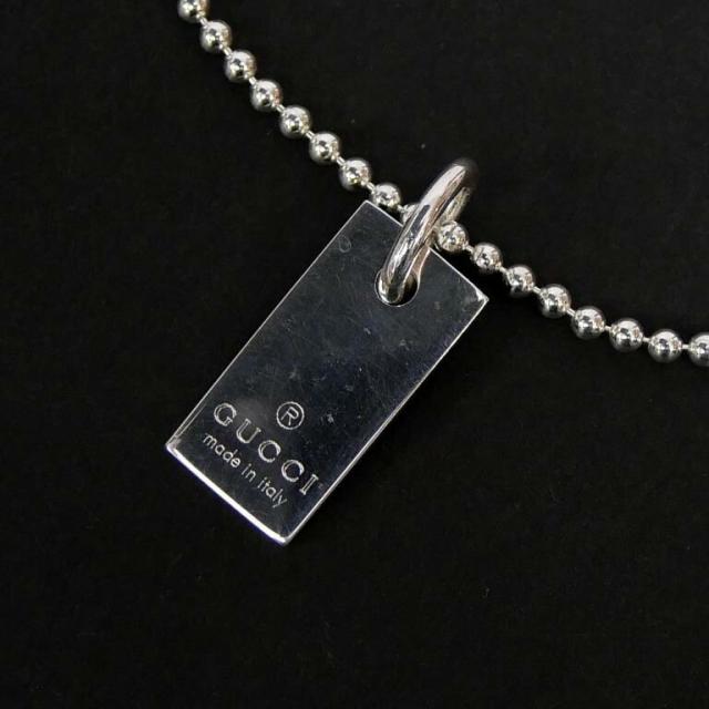 古*郎様 美品✨グッチ プレート スクエア ボールチェーンネックレス 925 約 グッチ GUCCI ボールチェーン プレート ブレスレット /シルバー/SV925