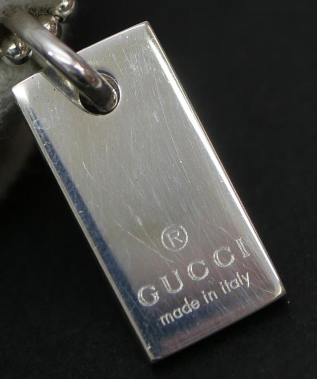 グッチ GUCCI ボールチェーン プレート ブレスレット /シルバー/SV925