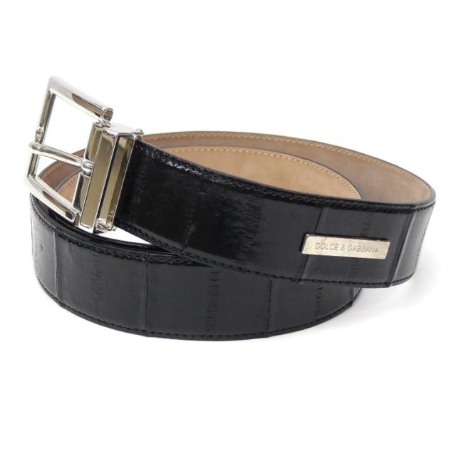 ドルチェ＆ガッバーナ Dolce&Gabbana レザーベルト 90cm 黒 【中古】(70301)