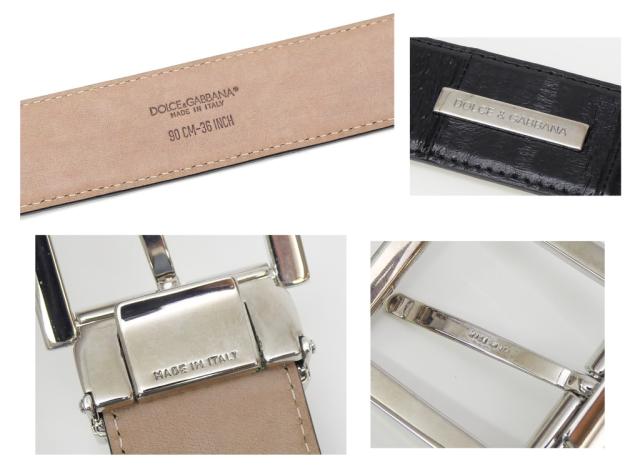 ドルチェ＆ガッバーナ Dolce&Gabbana レザーベルト 90cm 黒 【中古】(70301)_7