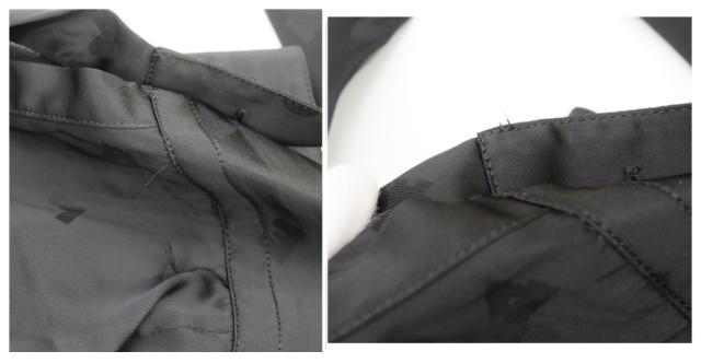 バレンシアガ BALENCIAGA ボウタイブラウス ロゴ総柄 黒 レーヨン 【中古】(70528)_16