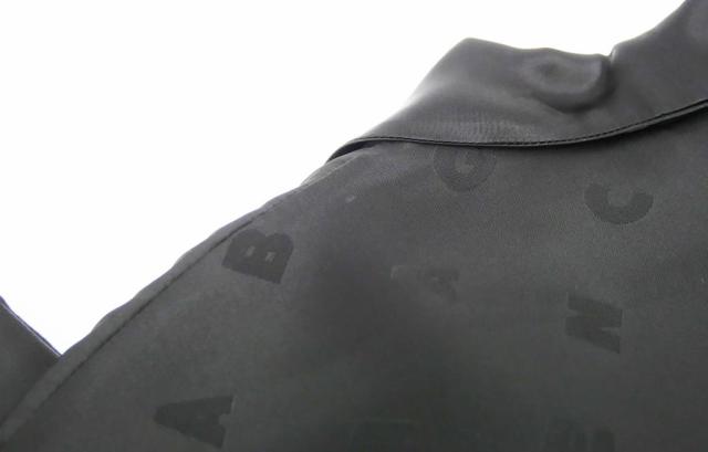 バレンシアガ BALENCIAGA ボウタイブラウス ロゴ総柄 黒 レーヨン 【中古】(70528)_18