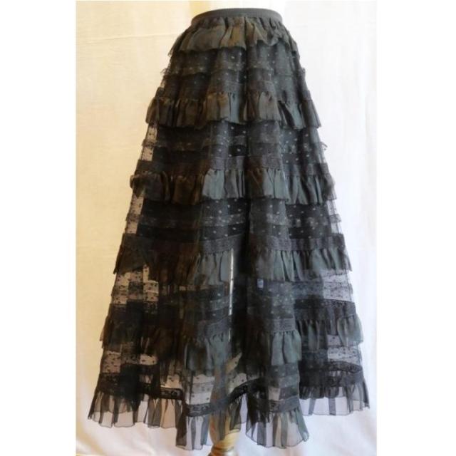 レッド ヴァレンティノ RED VALENTINO チュールスカート ロング 黒 【中古】(70541)