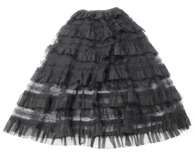 レッド ヴァレンティノ RED VALENTINO チュールスカート ロング 黒 【中古】(70541)_1
