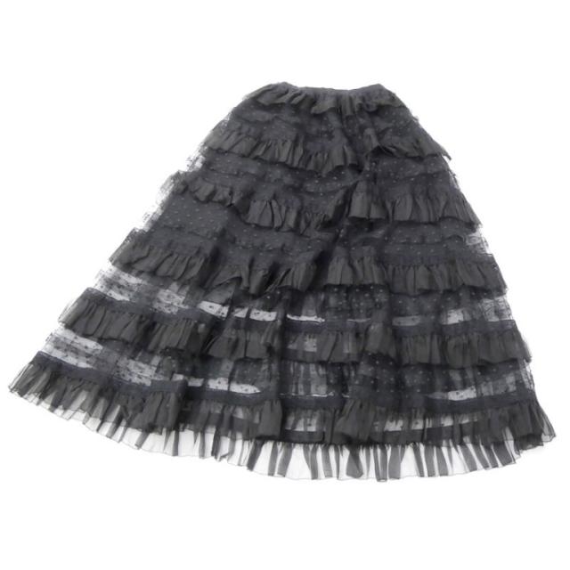 レッド ヴァレンティノ RED VALENTINO チュールスカート ロング 黒 【中古】(70541)_2