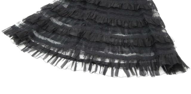 レッド ヴァレンティノ RED VALENTINO チュールスカート ロング 黒 【中古】(70541)_4