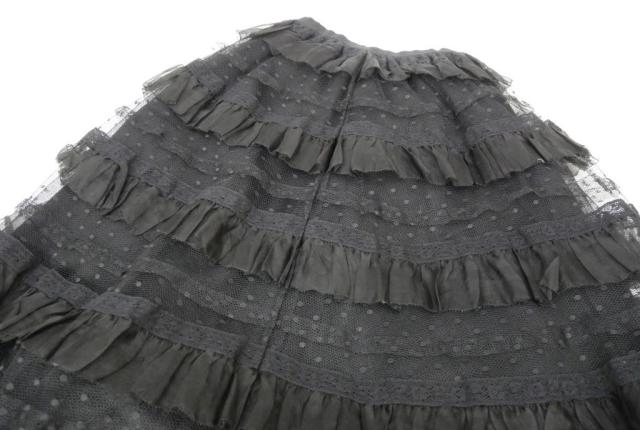 レッド ヴァレンティノ RED VALENTINO チュールスカート ロング 黒 【中古】(70541)_7