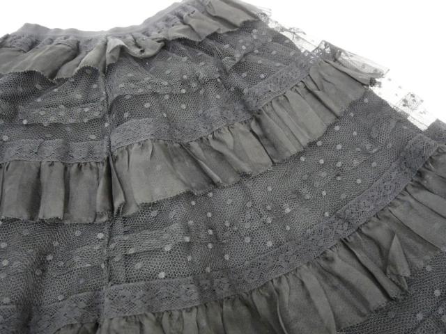 レッド ヴァレンティノ RED VALENTINO チュールスカート ロング 黒 【中古】(70541)_8