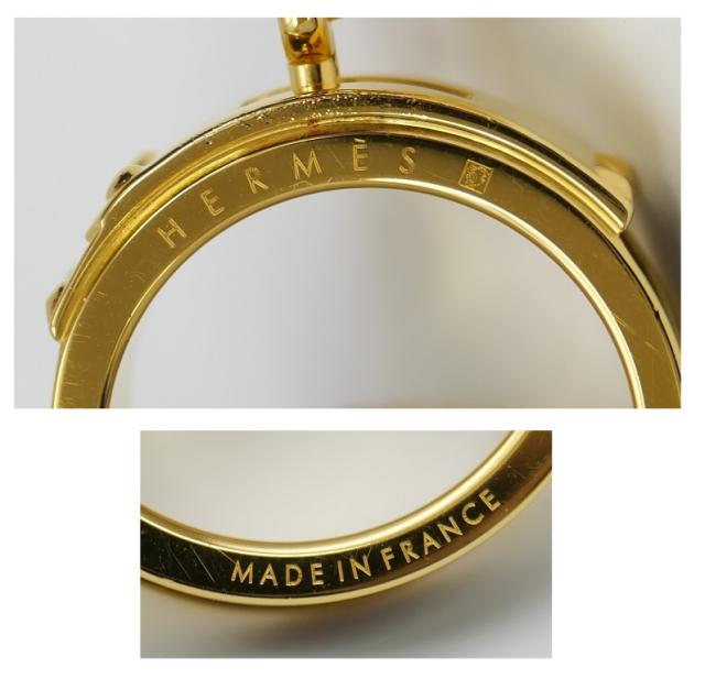 エルメス HERMES スカーフリング ケリー カデナ 黒×ゴールド 【中古】(70646)_6