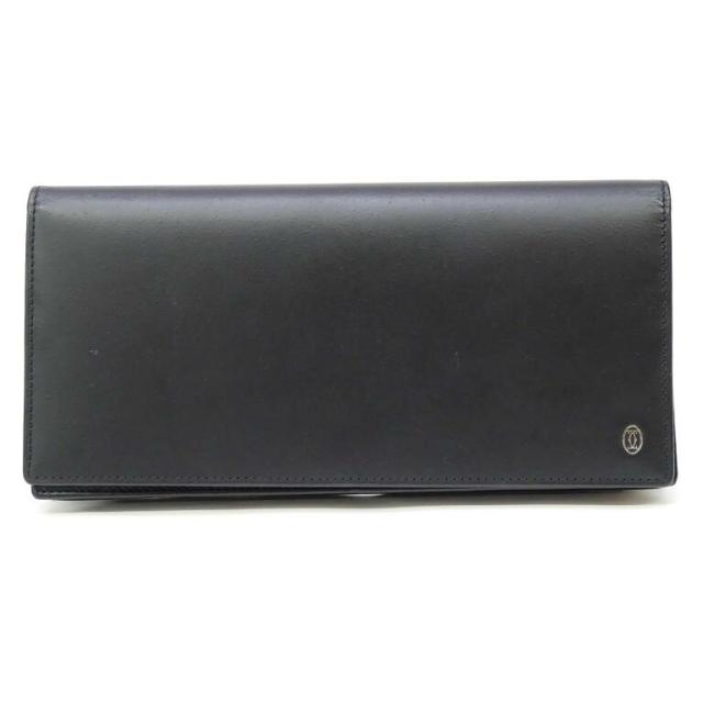カルティエ Cartier パシャ ドゥ カルティエ 長財布 黒 レザー 【中古】(70715)