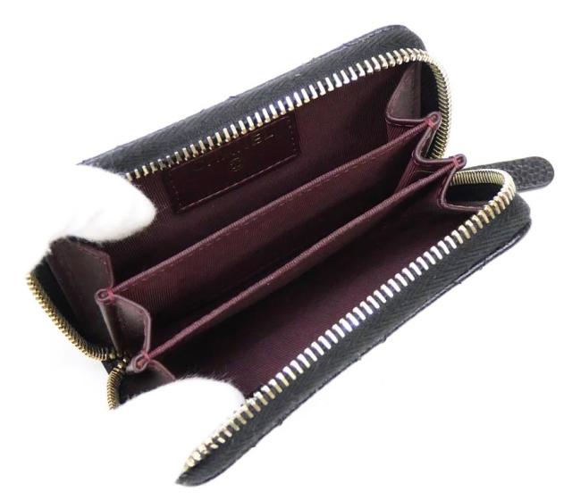 シャネル CHANEL コインケース 小銭入れ マトラッセ 黒 キャビアスキン 【中古】(70765)_3