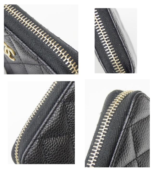 シャネル CHANEL コインケース 小銭入れ マトラッセ 黒 キャビアスキン 【中古】(70765)_5