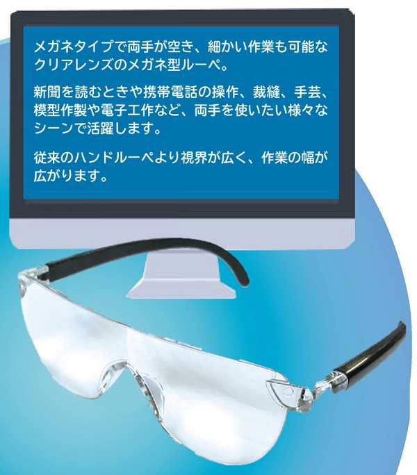 素晴らしい メガネ型ルーペ 眼鏡型 拡大鏡 ルーペ 眼鏡 1 kids-nurie.com