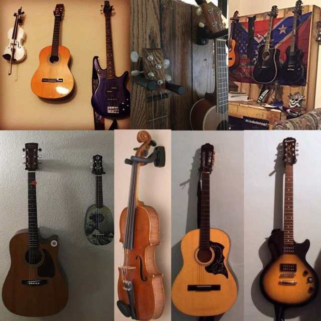 ギターハンガー 取付アンカー付き スタンド 壁掛け フックホルダー バイオリン