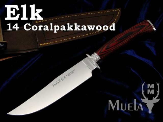 ムエラ ELK-14R.I エルク 146mm コーラルウッドハンドル シースナイフ ,Muelaの通販は