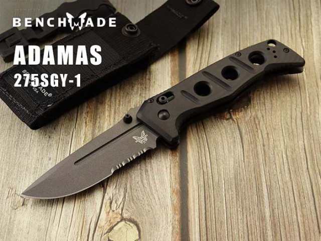 ●● ベンチメイド 275SGY-1 アダマス グレイ-ブラック 直波コンビ刃 折り畳みナイフ BENCHMADE Adamas GRAY coating【日本正規品】