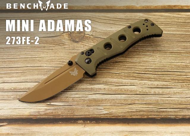 ●● ベンチメイド 273FE-2 ミニ アダマス アース-OD 折り畳みナイフ ,BENCHMADE Mini Adamas Flat earth coating