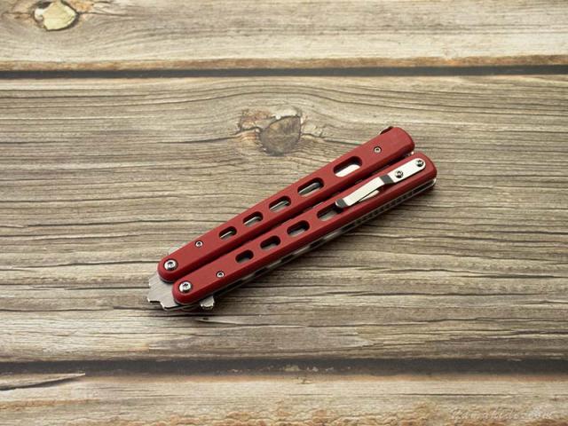 ボーカー プラス 01BO712 バリソン トレーニング 折り畳みナイフ,BOKER Balisong Trainer Red