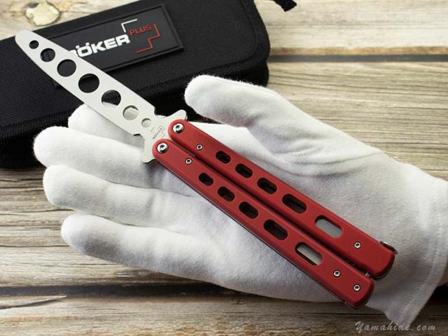 ボーカー プラス 01BO712 バリソン トレーニング 折り畳みナイフ,BOKER Balisong Trainer Red