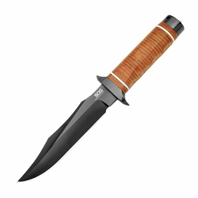ソグ/SOG SB1T-L スーパーボウイ ナイフ AUS-8鋼/レザーワッシャー Bowie  レザーシース