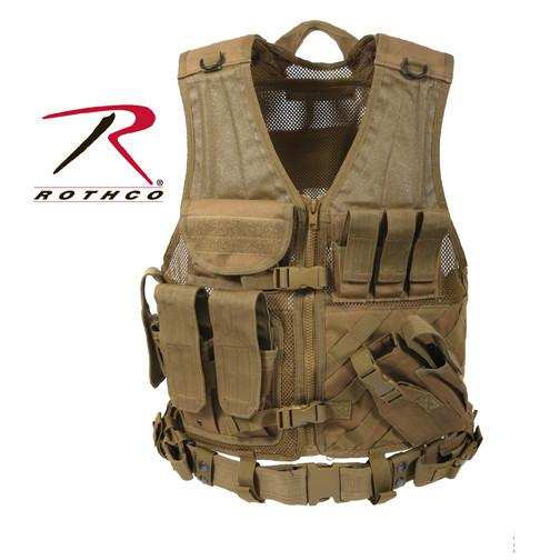 ●● ロスコ 4491 タクティカルギア クロスドロー ベスト コヨーテ タン 右利き用 ROTHCO