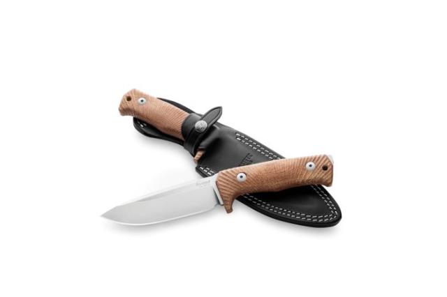 ライオンスチール T5 アウトドア ナイフ Niolox鋼 ナチュラル マイカルタキャンバス ハンドル,lionSTEEL Sheath knife