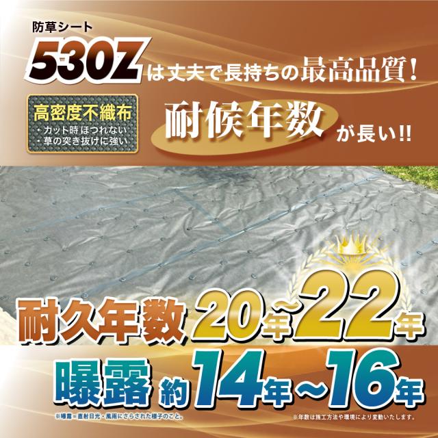 防草シート グリーンアーツ 530Z 1m×50m 最高品質 耐用年数 20年 高耐久 雑草防止シート 雑草 シート 防草 半永久 ざっそう 畑 通路 砂利下 高密度 除草シート ぼうそうしーと 雑草対策 高透水 PET素材 不織布 人工芝 芝生 DIY 草 庭 ガーデニング 草 駐車場 送料無料_1