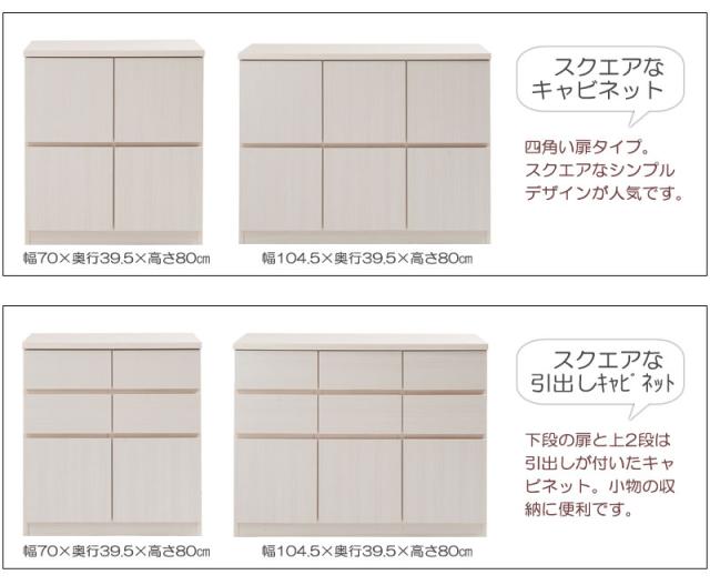 ＼ポイント消化！／ 【SQUARE】シリーズ スクエアキャビネット幅70ハイ PCデスク ホワイト ナチュラル_2