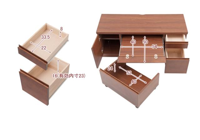 ＼ポイント消化！／ 【Alder】天然木アルダー回転盤付ローデスク 幅120cm_17