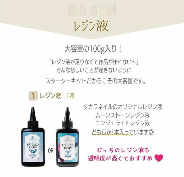 UVレジン スターターキット ベーシックセットB 大容量レジン液100ｇ着色剤【宅配便送料無料】クリスマスプレゼント 初心者 UV  LEDライトシャカシャカが作れるレジン液 キッズ 親子でレジン 福袋 子供 手作りキット 誕生日 プレゼントの通販はau PAY マーケット -  タカラ ...