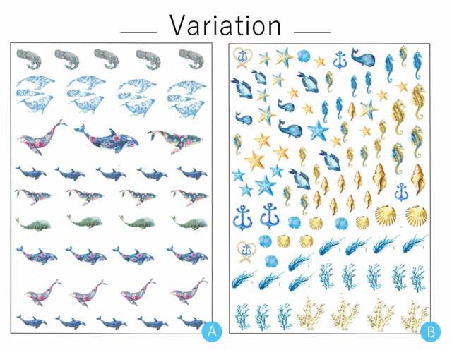 コラージュフィルム 海の生き物 魚 クジラ クリアイラストシート