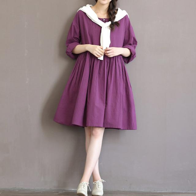 春ワンピース ナチュラル Aライン リネンワンピース 膝丈 レディース 綿麻ワンピース 無地 綿麻 リネン ワンピース ワンピ 長袖 ナチュラの通販はau Pay マーケット にゃニャオ