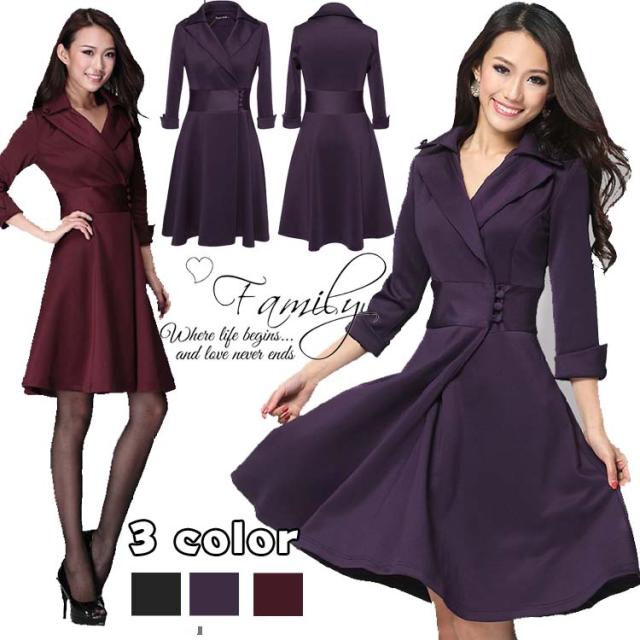 送料無料着痩せ効果 Olワンピース スリム フレアワンピース サンキューラードレス 無地 ワンピ 長袖 タイト フォzokoの通販はau Pay マーケット にゃニャオ