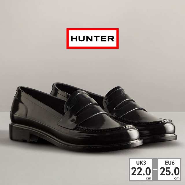 ハンター レインシューズ レディース WFF1095RGL リファインド グロス ペニー ローファー 送料無料 REFINED GLOSS PENNY LOAFER BLK