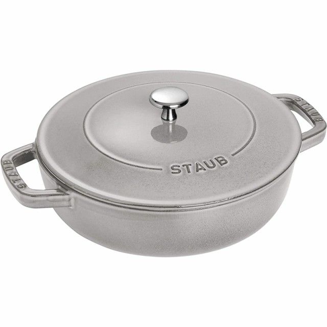 【日本国内正規品】【生涯保証付き】staub ストウブ 鍋 ブレイザー ソテーパン 26cm 3.3L IH対応 グレー 40506-543