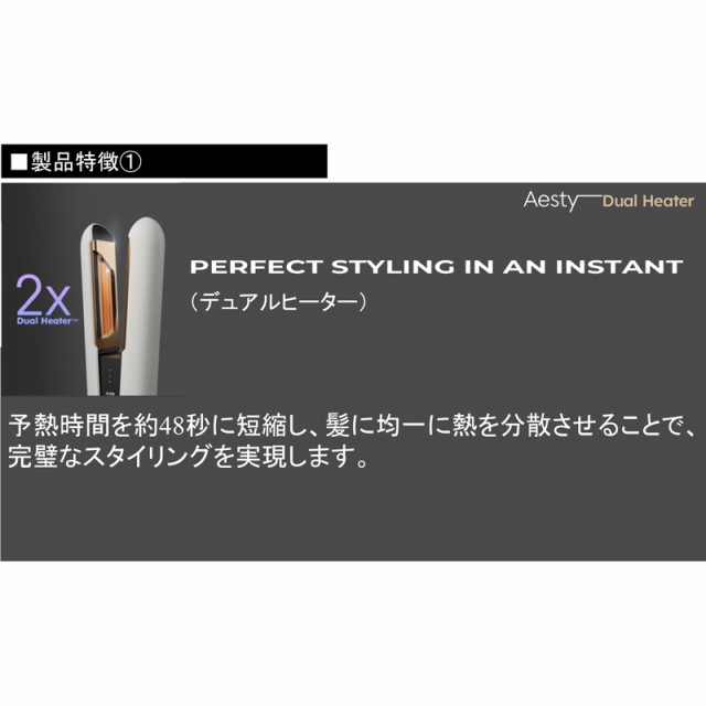 エスティ Aesty Titanium ストレートヘアアイロン ブラック MCS402-GB