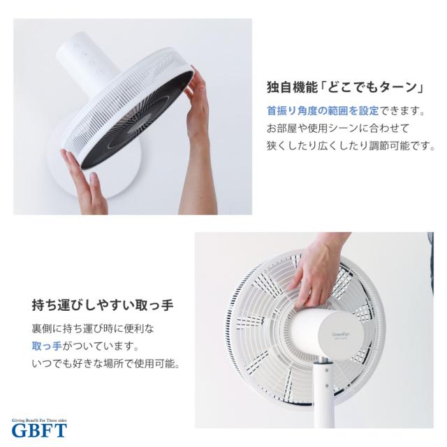 扇風機 The GreenFan ホワイト×ブラック EGF-1800-WK 正規品 日本製 EGF-1800 WK_9