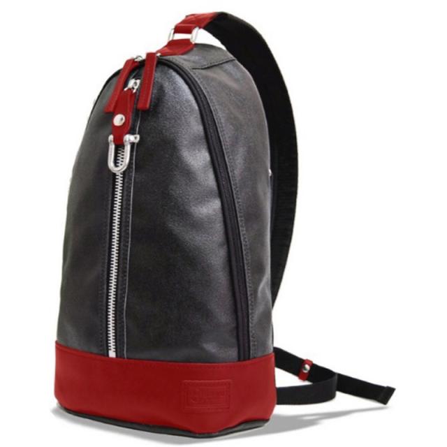 森野帆布 ボディバッグL ブラック×レッド SF-0202  RB