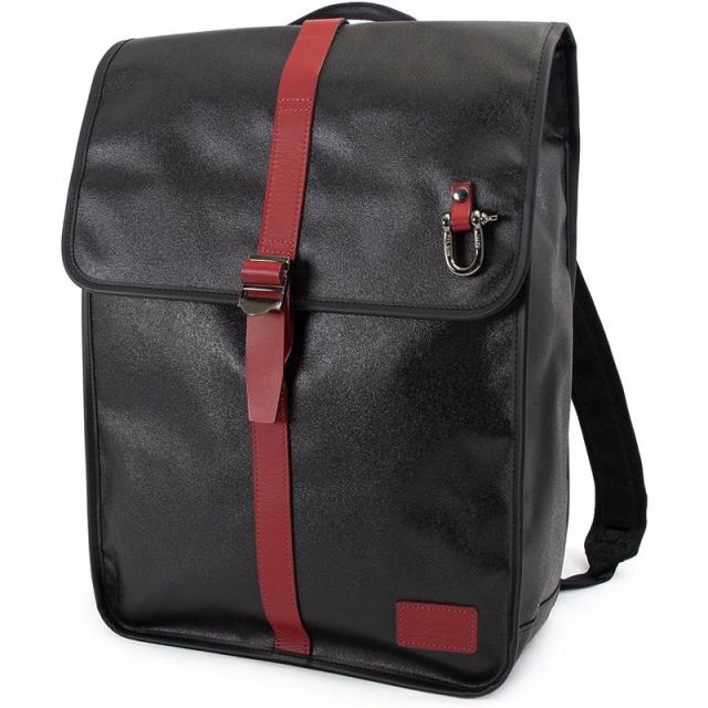森野帆布 スリムリュック L レッド×ブラック メンズ 通勤リュック アウトドア ポケット付き SF-532P  RB