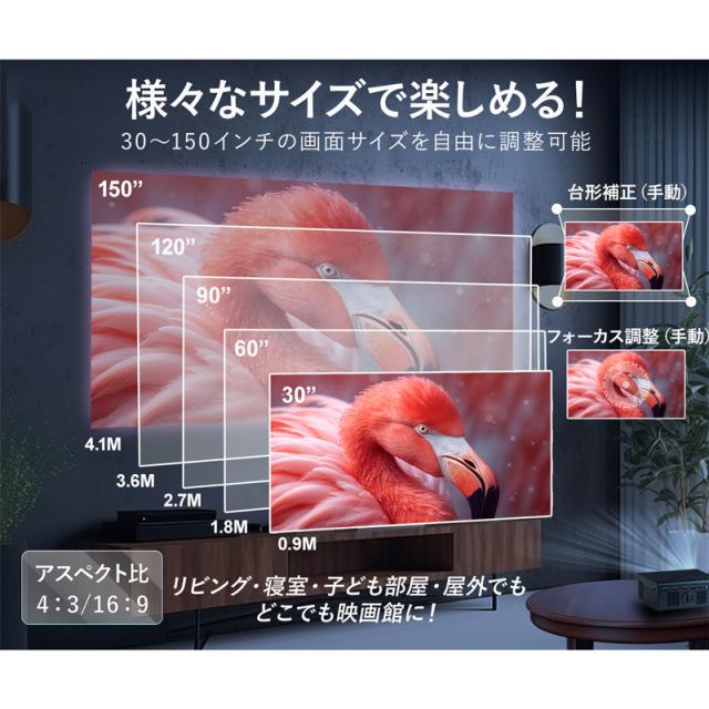 ダイニチ電子 Wizz コンパクトプロジェクター WPJ-S400 ブラック