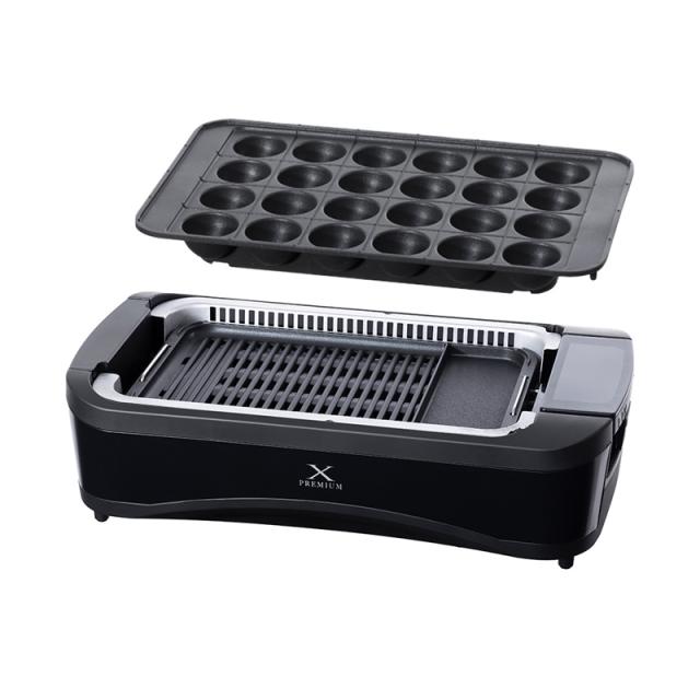 YAMAZEN 山善 煙の少ない焼肉グリル XGRILL PREMIUM YGMC-FXT130(B) 極のたこ焼きプレート付