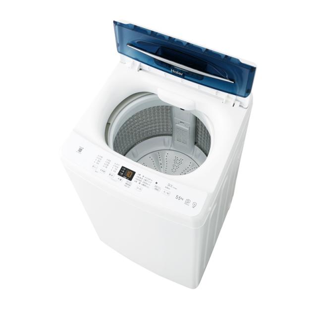 Haier ハイアール 全自動洗濯機 JW-UD55B-W 5.5kg しわケア 除菌 DDインバーターモーター ホワイト