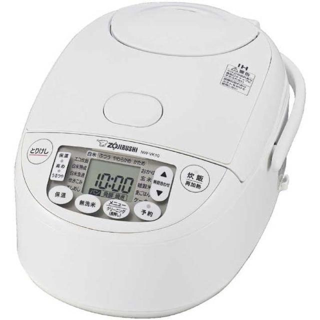 ZOJIRUSHI 象印 IH炊飯ジャー 極め炊き NW-VK10-WA ホワイト 豪熱沸とうIH 5.5合炊き