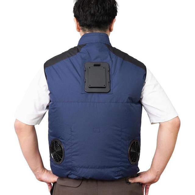 THANKO サンコー 冷蔵服 2026年モデル ベスト TKCV26SNV3L ネイビー 3L ペルチェ冷却 ファン付き 作業服