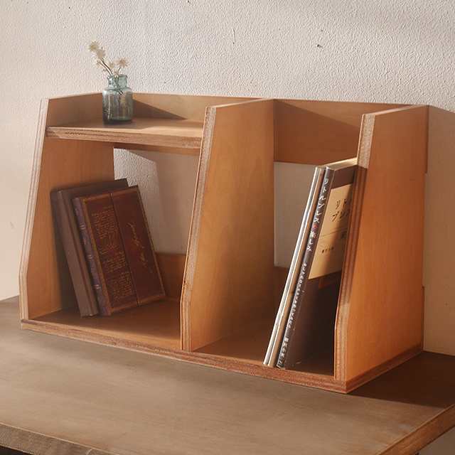 【新品未使用/送料無料】ブックスタンド ブラウン 本立て 本棚 卓上 木製